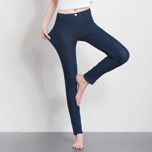 Women Jeans Casual High Waist Summer Autumn Pant Slim Stretch Cotton Denim Trousers For Woman Blue Black  100kg 5