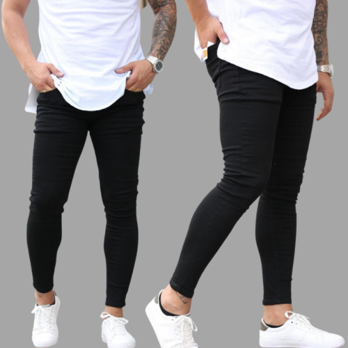 Jeans Men Business Casual  Black Slim Pencil Pants Male Fashion Skinny Biker Pants Street Hip Hop Party Denim Clothing Men 4